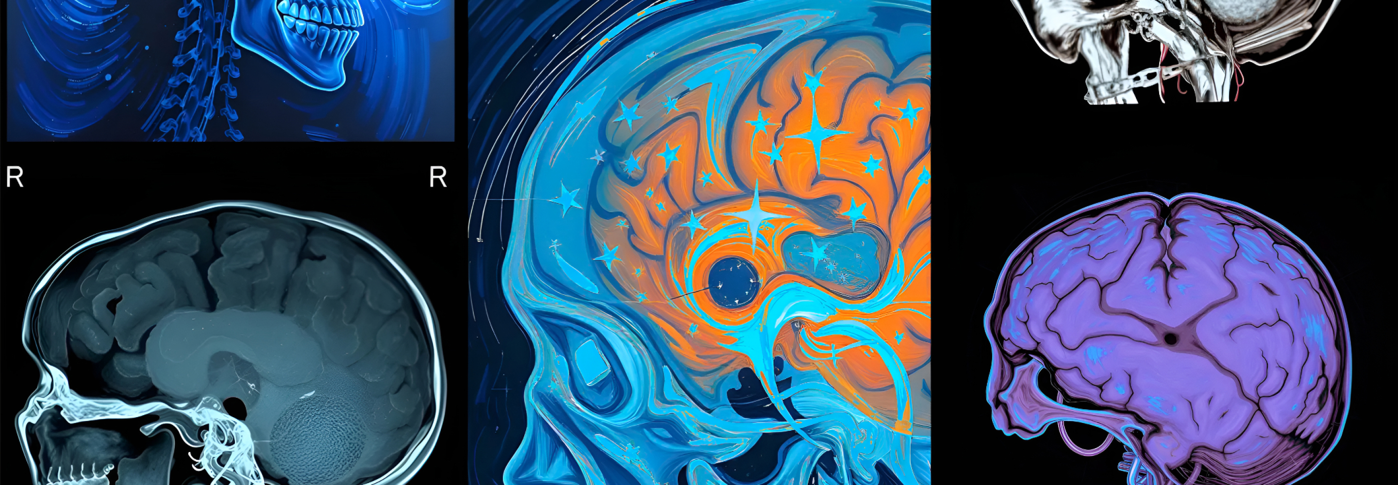 Artwork of skulls and brain images by Rich B.