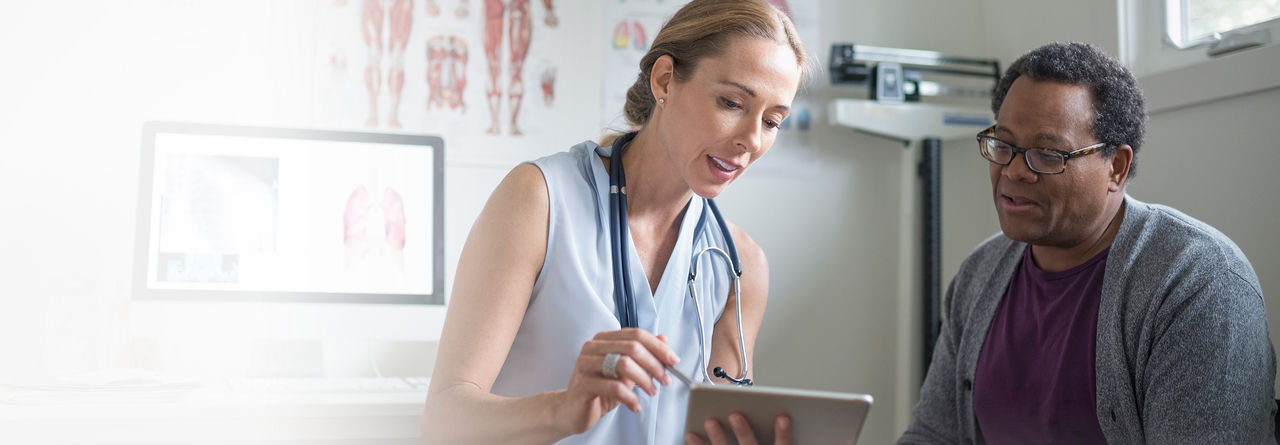 doctor talking to patient