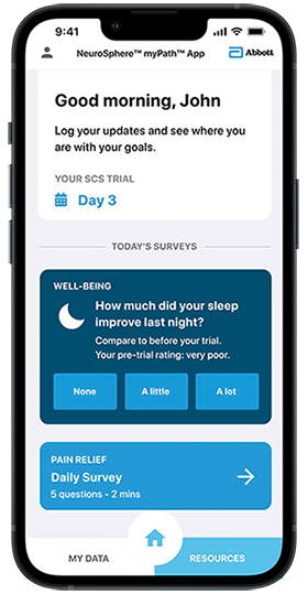 NeuroSphere myPath app on mobile phone